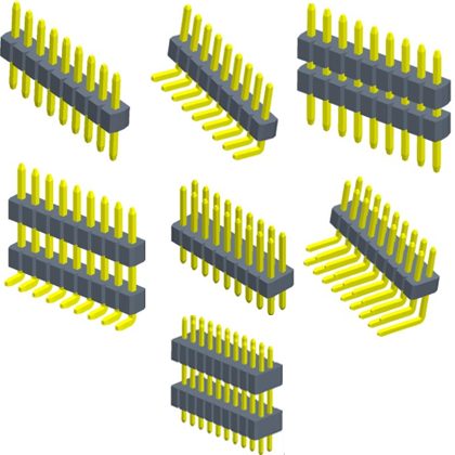 1.00mmPin Header single;Dual Row 180°; 90° Mono plastic;poly plastic